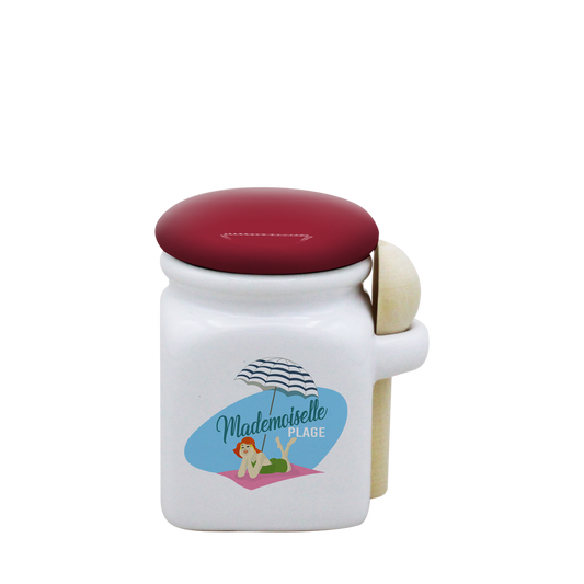 POT BLANC MINI COUV. ROUGE+CUIL. BOIS -MAPLAV