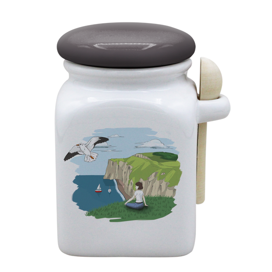 POT BLANC MM COUV. GRIS +CUIL. BOIS-FALEFIL
