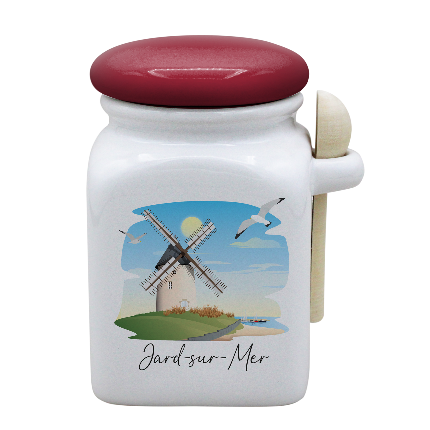 POT BLANC MM COUV. ROUGE+CUIL. BOIS-JAMEMFD