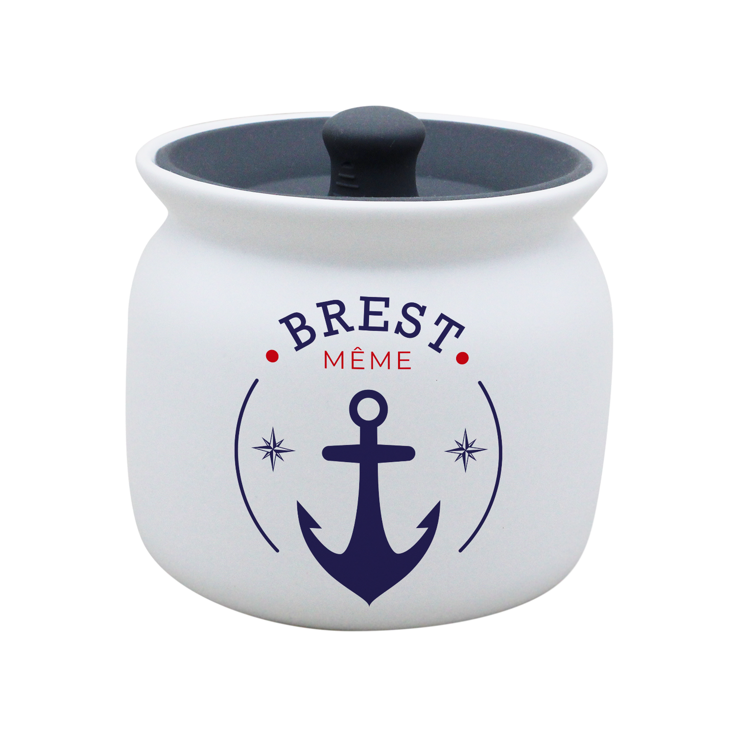 POT BLANC GM COUV. SILICONE GRIS -RBBRESTM