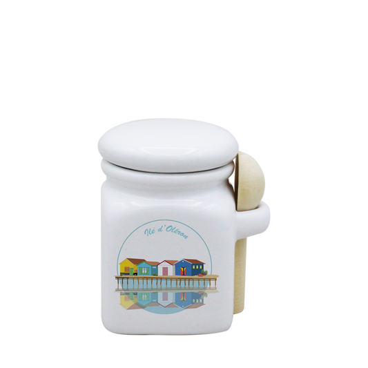 POT BLANC MINI COUV. BLANC+CUIL. BOIS-CABOLERO