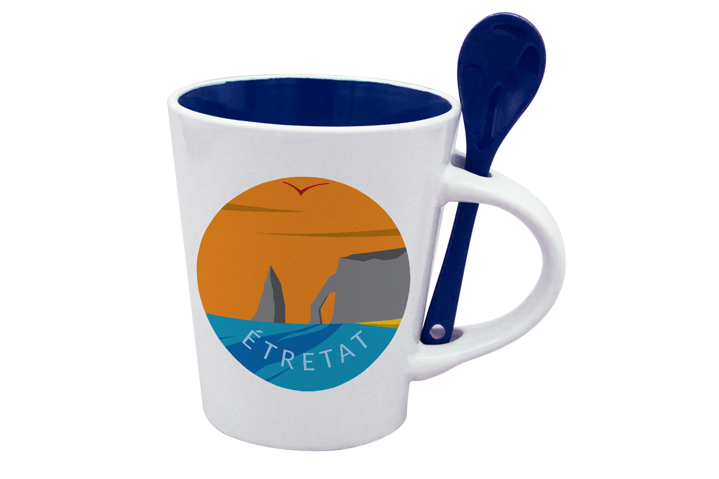 MUG CUILLERE BLANC INT. BLEU-SPECALVA
