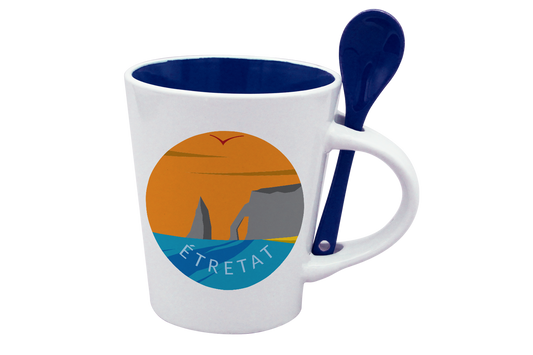 MUG CUILLERE BLANC INT. BLEU-SPECALVA