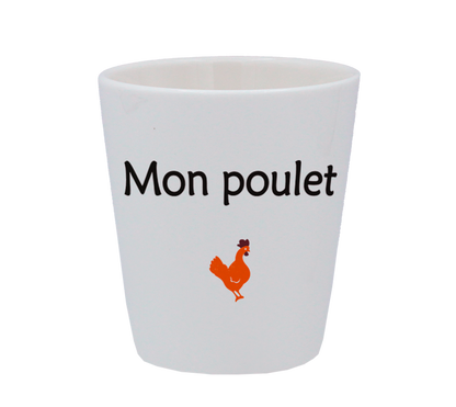 TASSE ESPRESSO BLANCHE S/ANSE-MON POULET