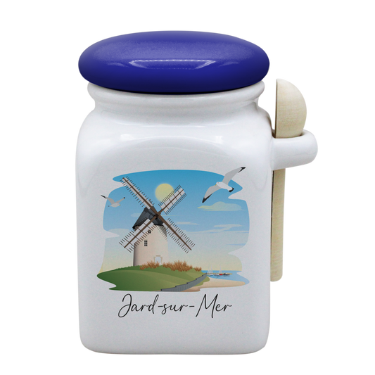 POT BLANC MM COUV. BLEU +CUIL. BOIS-JAMEMFD
