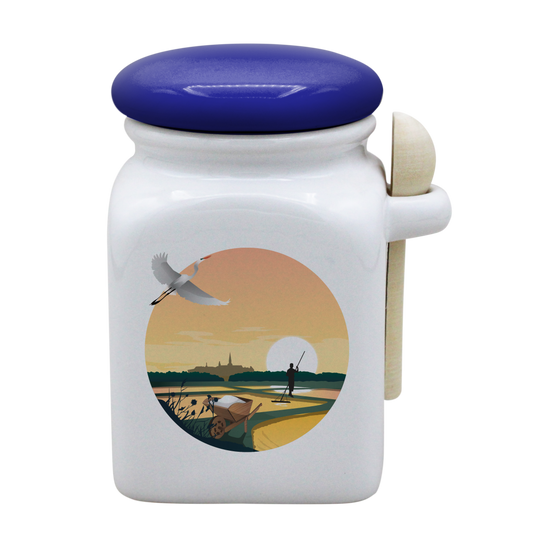 POT BLANC MM COUV. BLEU +CUIL. BOIS-MARHERON