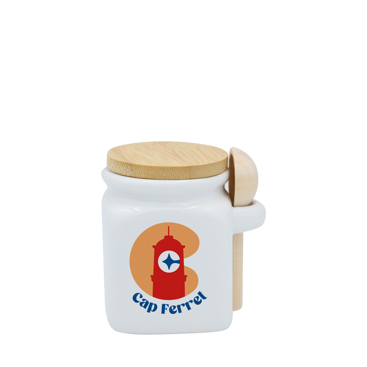 POT BLANC MINI COUV. BAMBOU+CUIL. BOIS-C CAP COUCHE DE SOLEIL