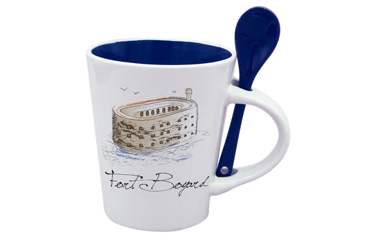MUG CUILLERE BLANC INT. BLEU-FOBOYD