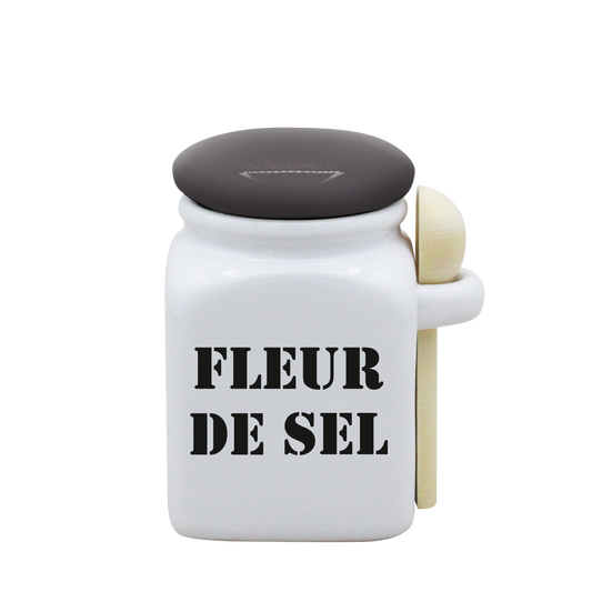 POT BLANC PM COUV. GRIS+CUIL. BOIS-FLSEL