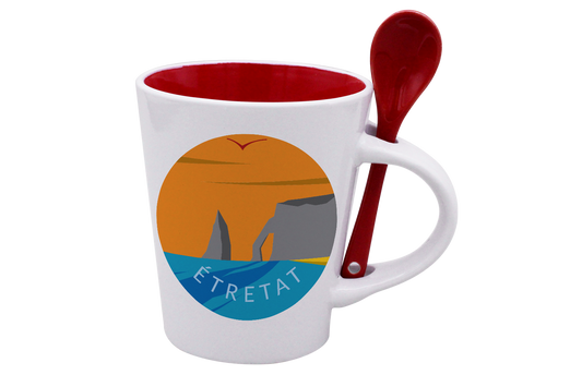 MUG CUILLERE BLANC INT. ROUGE-SPECALVA