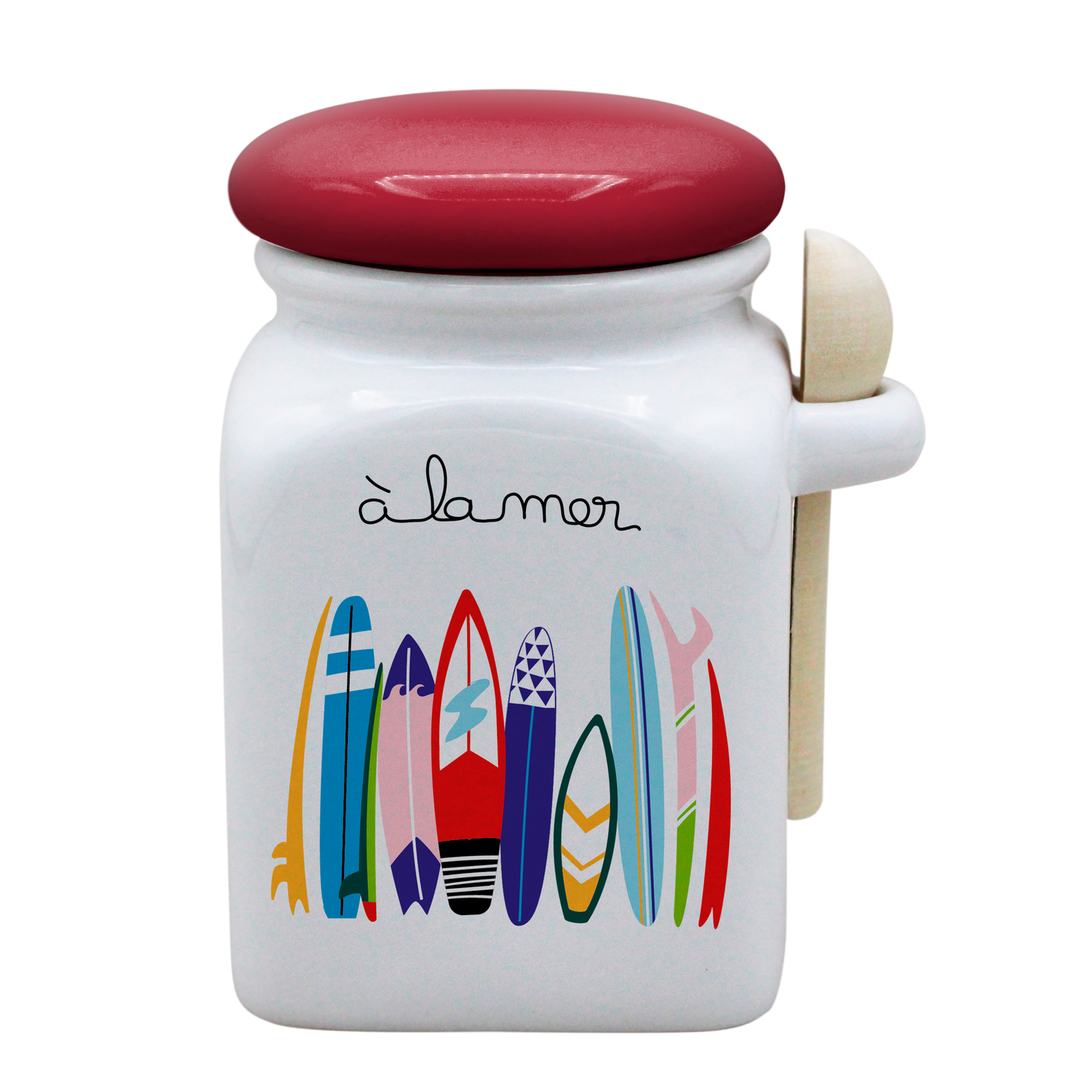 POT BLANC MM COUV. ROUGE+CUIL. BOIS-ALM4