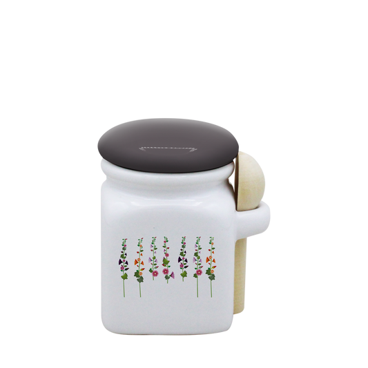POT BLANC MINI COUV. GRIS+CUIL. BOIS-ROTRE