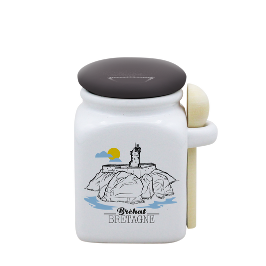 POT BLANC PM COUV. GRIS+CUIL. BOIS-BREPAON