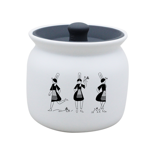 POT BLANC GM COUV. SILICONE GRIS - ARMELLE BIGOUDENE 3 PICTOS