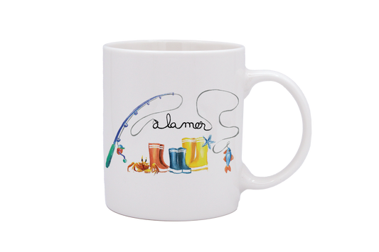 MUG DROIT BLANC-BOTTE A LA MER