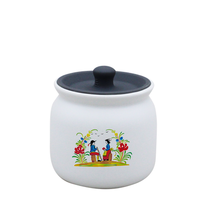 POT BLANC PM COUV. SILICONE GRIS-RETRO