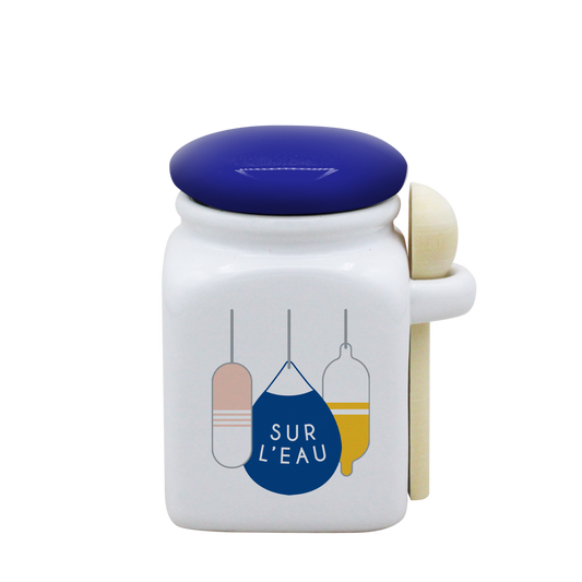 POT BLANC PM COUV. BLEU+CUIL. BOIS-BOUEE SUR L'EAU LA PETITE EMI