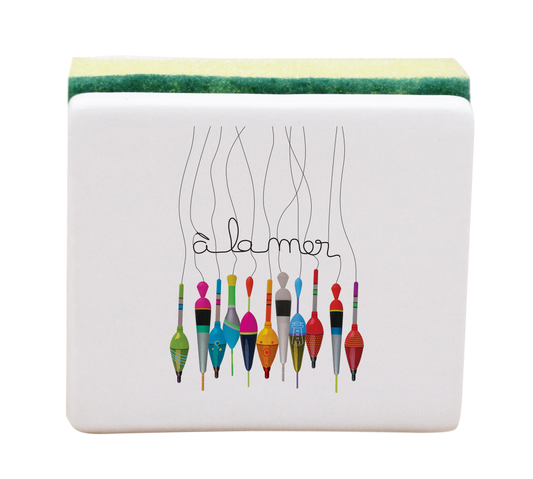 PORTE EPONGE BLANC - A LA MER RETRO