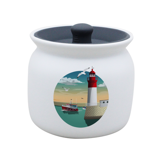 POT BLANC GM COUV. SILICONE GRIS -PHARECHA