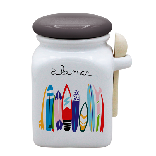 POT BLANC MM COUV. GRIS +CUIL. BOIS-ALM4