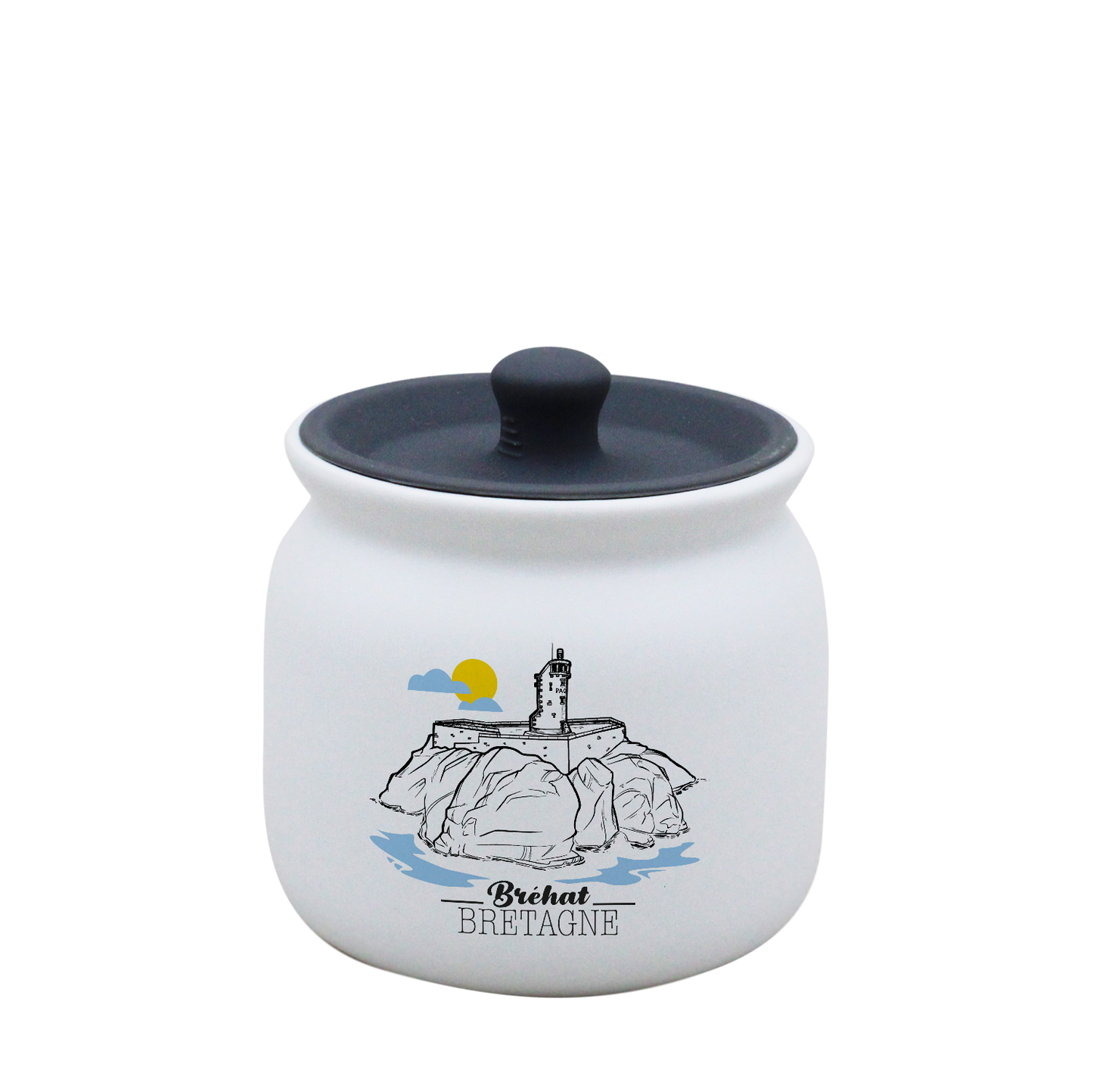 POT BLANC PM COUV. SILICONE GRIS-BREPAON