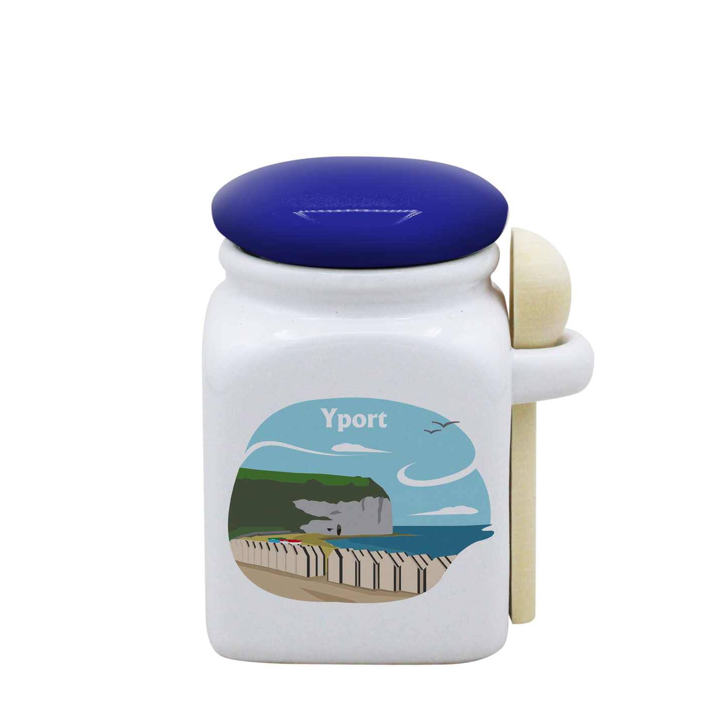 POT BLANC PM COUV. BLEU+CUIL. BOIS-FYPORT