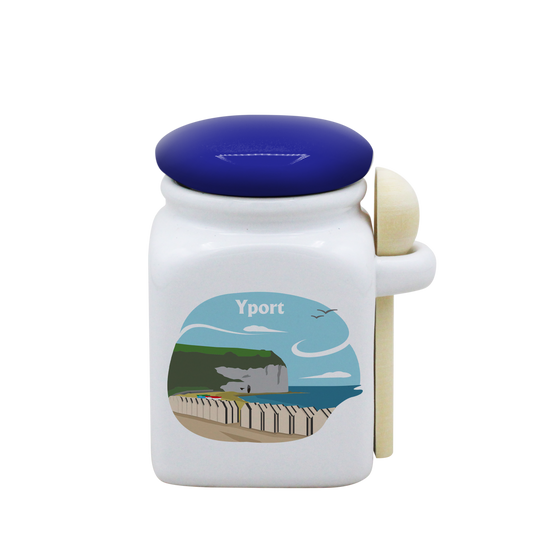 POT BLANC PM COUV. BLEU+CUIL. BOIS-FYPORT
