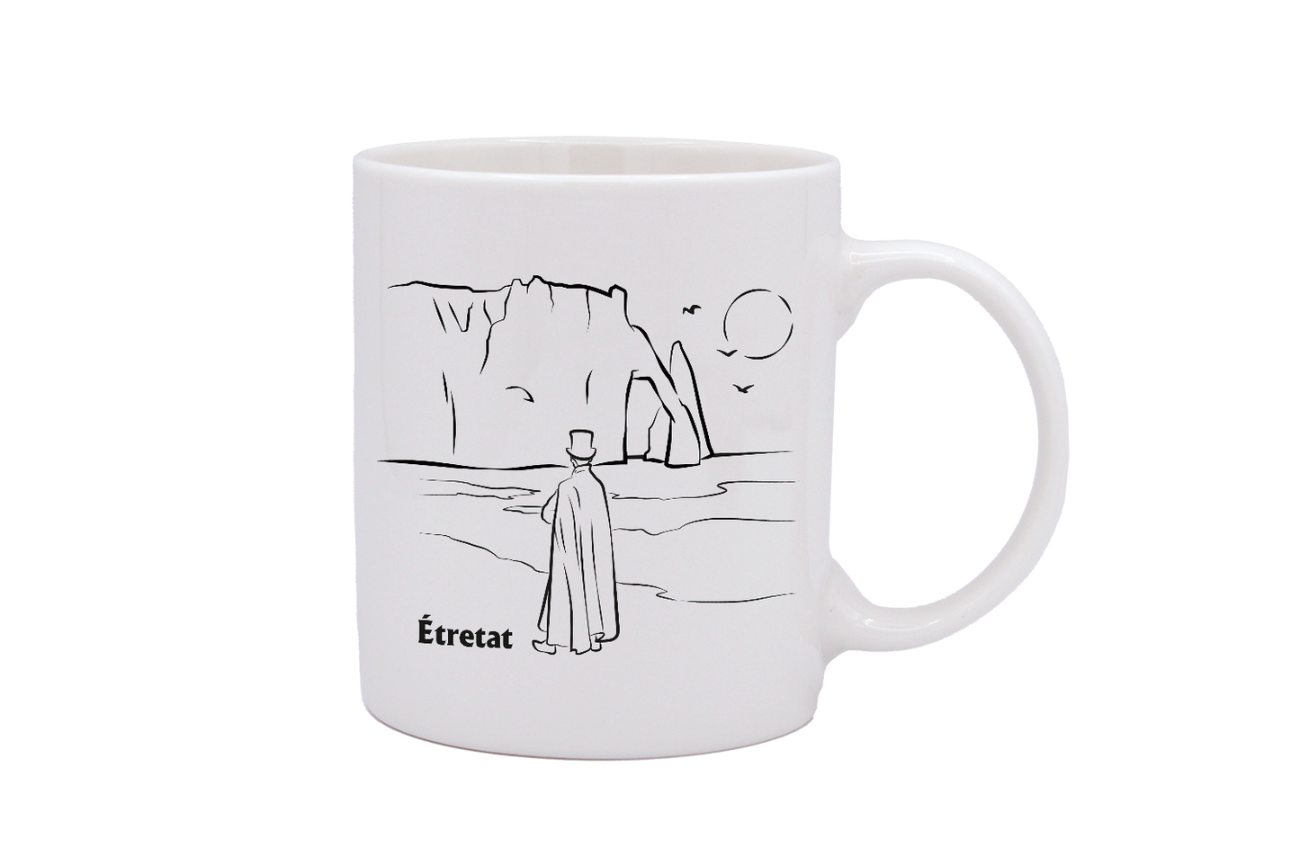 MUG DROIT BLANC - DECOR ARSENE LUPIN SPE ROSE DES VENTS