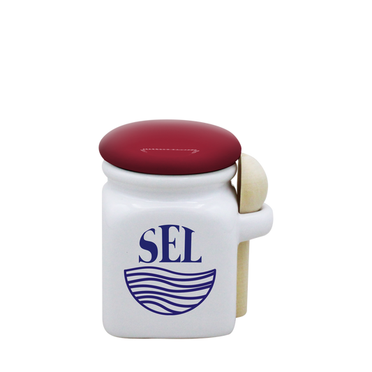 POT BLANC MINI COUV. ROUGE+CUIL. BOIS -SELAVEN2