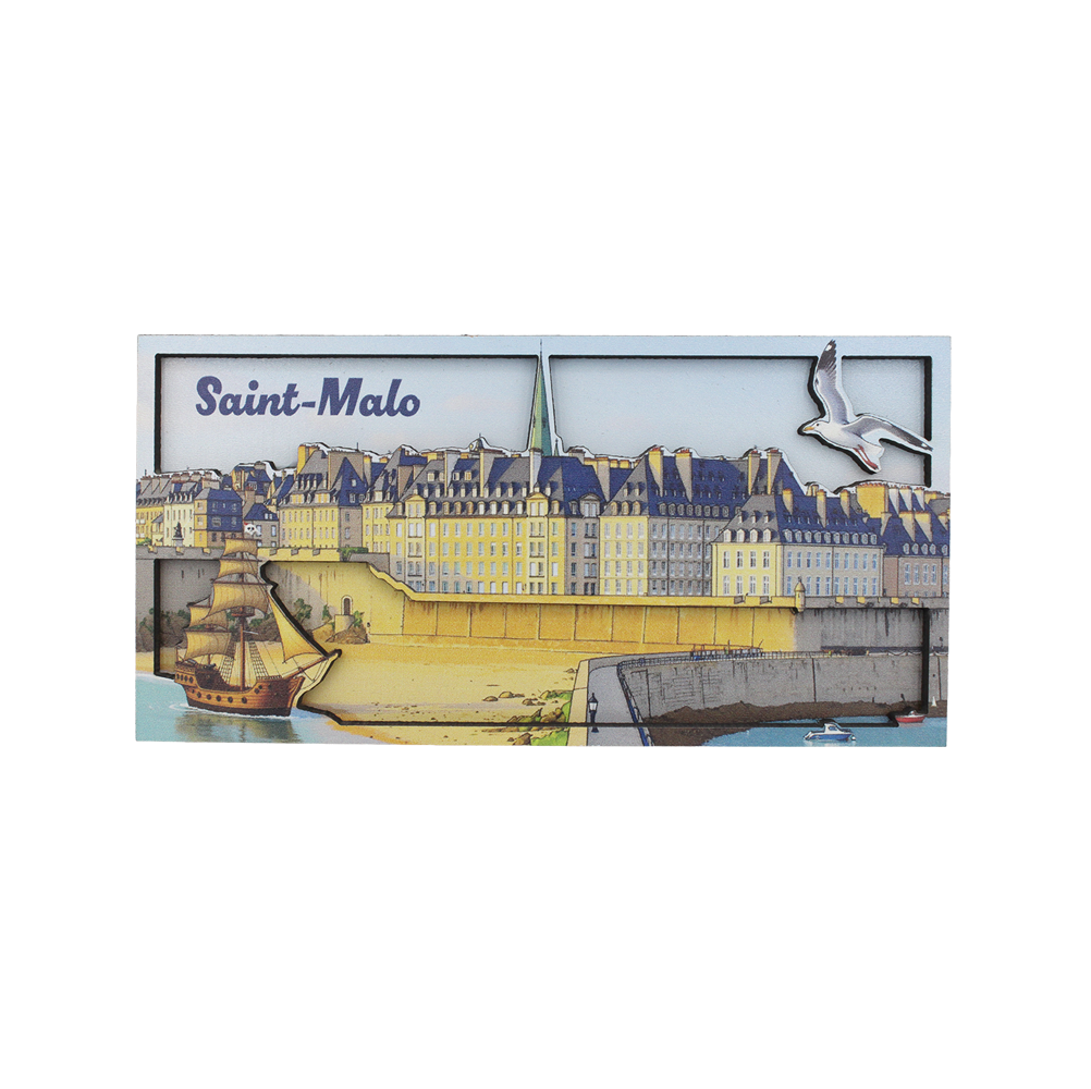 MAGNET ST MALO REMPART BATEAUX