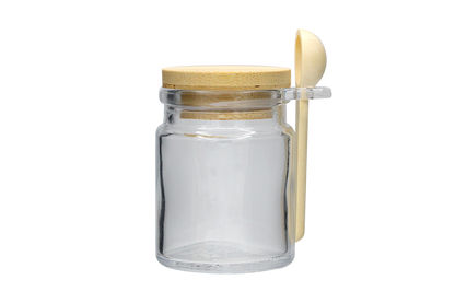 POT VERRE 100ML BOUCHON BOIS PM+CUIL.