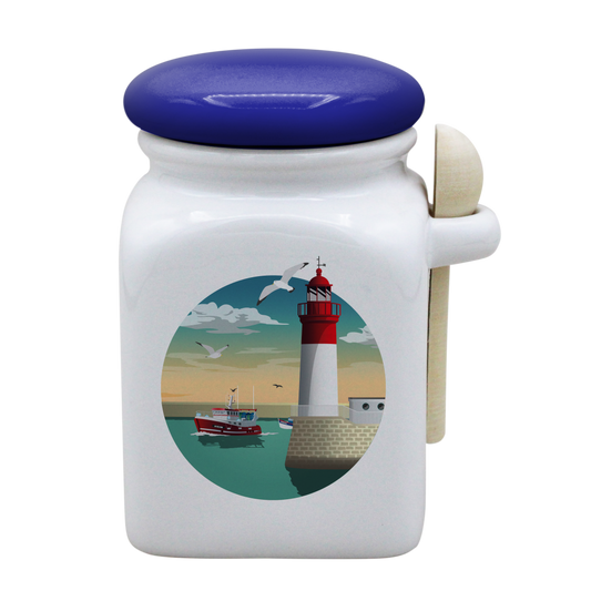 POT BLANC MM COUV. BLEU +CUIL. BOIS-PHARECHA