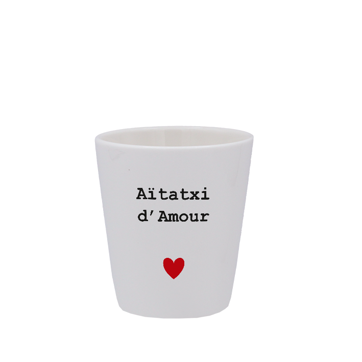 TASSE ESPRESSO BLANCHE S/ANSE - CŒUR AITATXI D'AMOUR