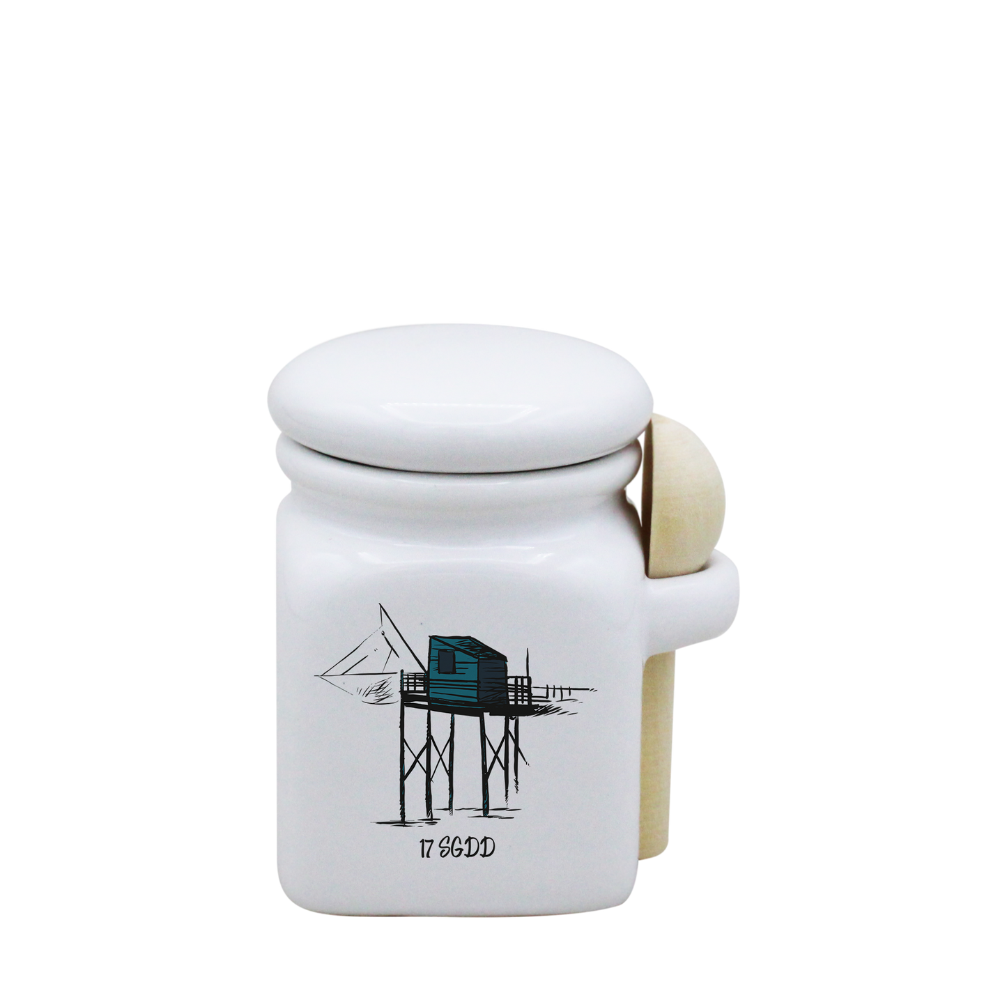 POT BLANC MINI COUV. BLANC+CUIL. BOIS-CARBLE17