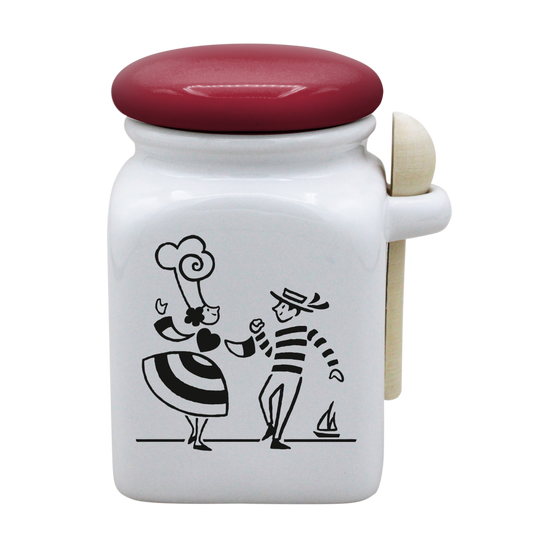 POT BLANC MM COUV. ROUGE+CUIL. BOIS-LDANS