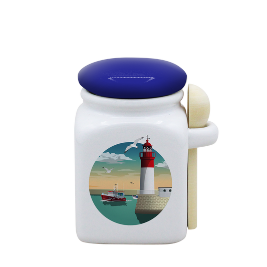 POT BLANC PM COUV. BLEU+CUIL. BOIS-PHARECHA
