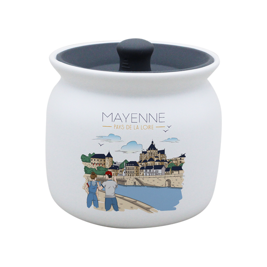 POT BLANC GM COUV. SILICONE GRIS -MAYENU