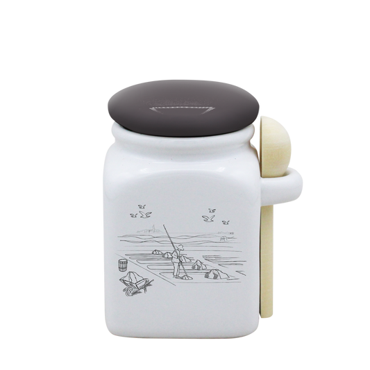 POT BLANC PM COUV. GRIS+CUIL. BOIS-MASALB