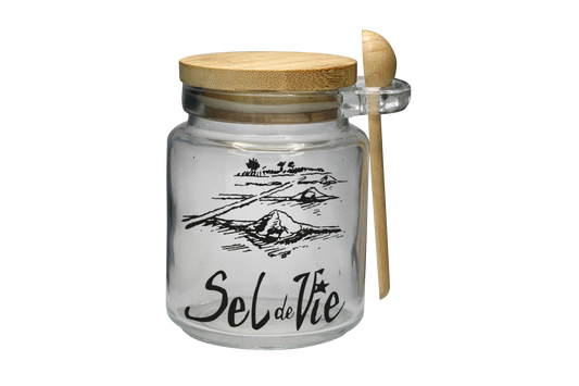 POT VERRE GM 230ML BOUCHON BOIS+CUIL. SPE SEL DE VIE