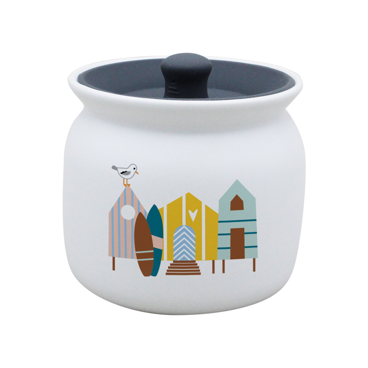 POT BLANC GM COUV. SILICONE GRIS -CABINES ET SURF LA PETITE EMI