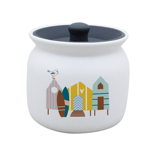 POT BLANC GM COUV. SILICONE GRIS -CABINES ET SURF LA PETITE EMI