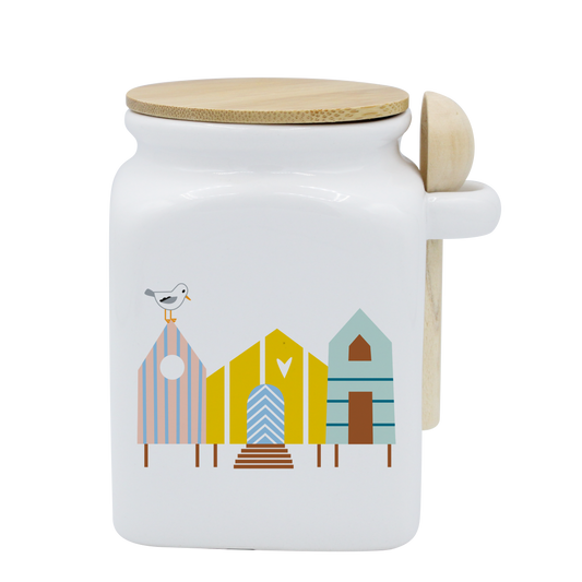 POT BLANC MM COUV. BAMBOU+CUIL. BOIS-CABINES ET SURF LA PETITE EMI