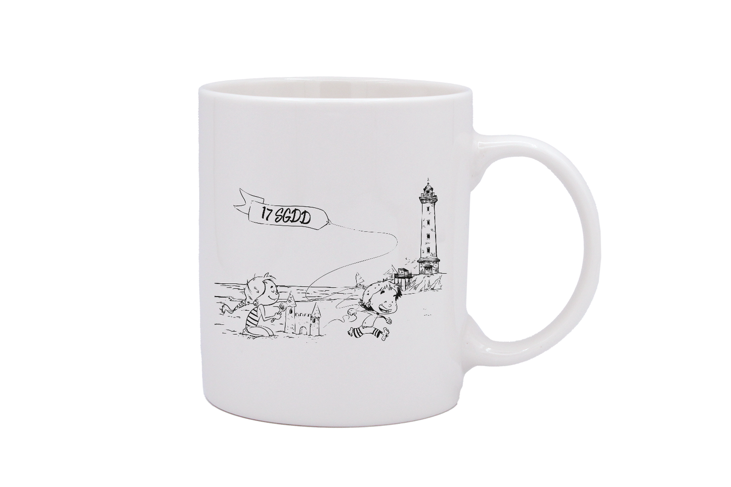 MUG DROIT BLANC - DESSIN HORIZONTAL ST GEORGES DE DIDONNE SPE BO&BON