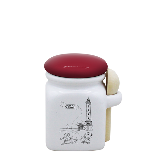 POT BLANC MINI COUV. ROUGE+CUIL. BOIS - DESSIN VERTCAL ST GEORGES DE DIDONNE SPE BO ET BON