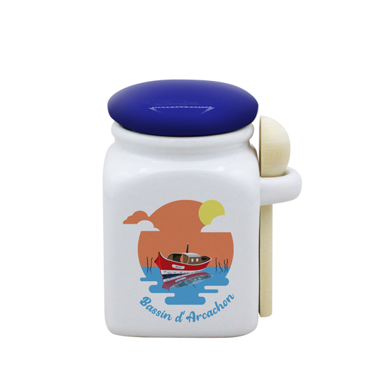 POT BLANC PM COUV. BLEU+CUIL. BOIS-BASSINPI