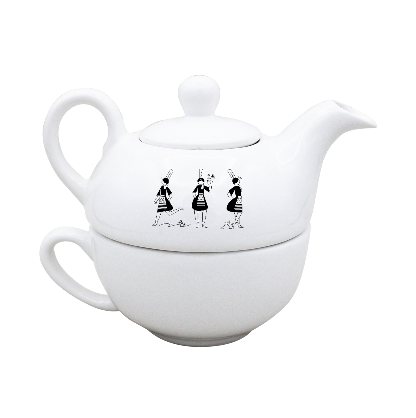 THEIERE SOLITAIRE BLANCHE - ARMELLE BIGOUDENE 3 PICTOS