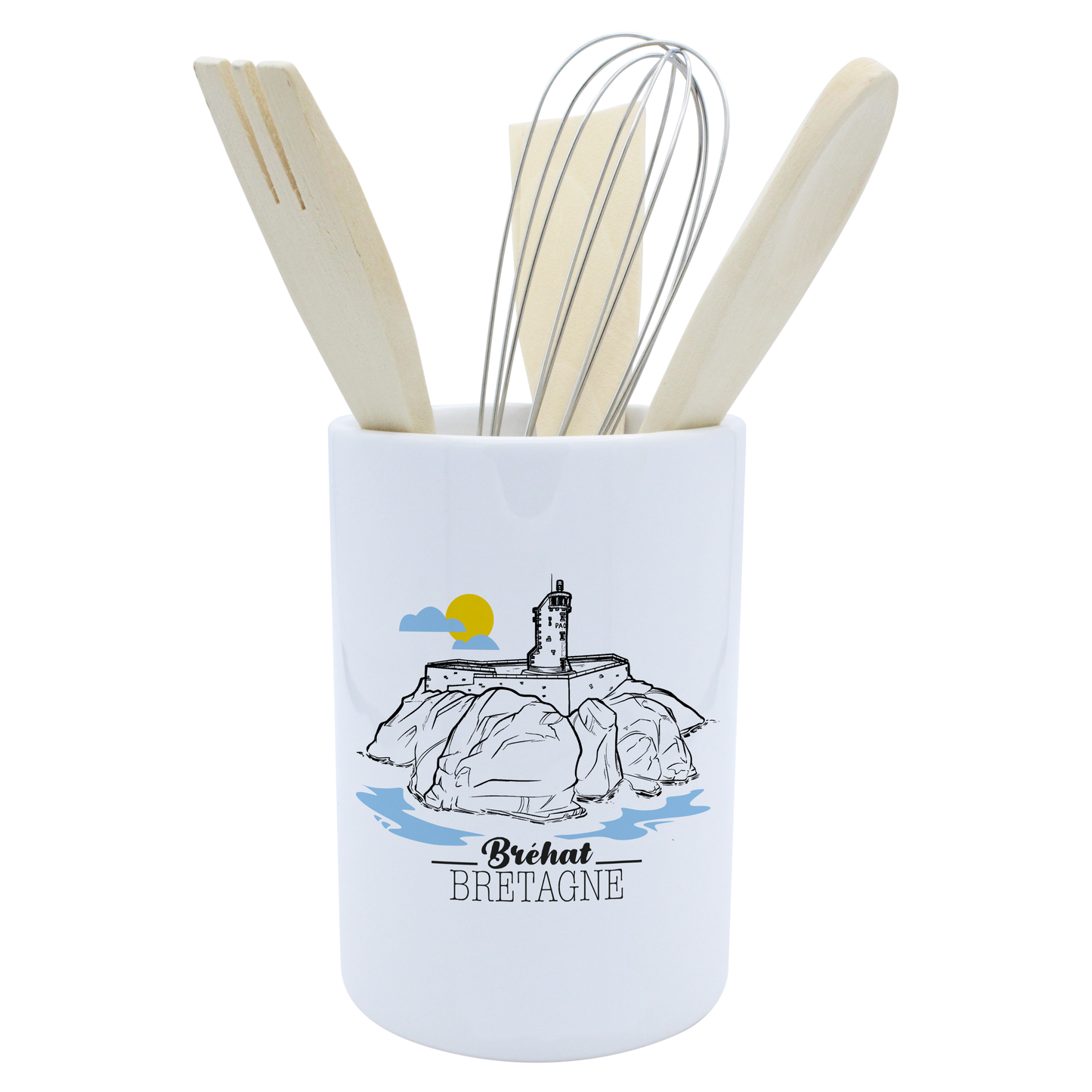 POT A USTENSILES BLANC-BREPAON