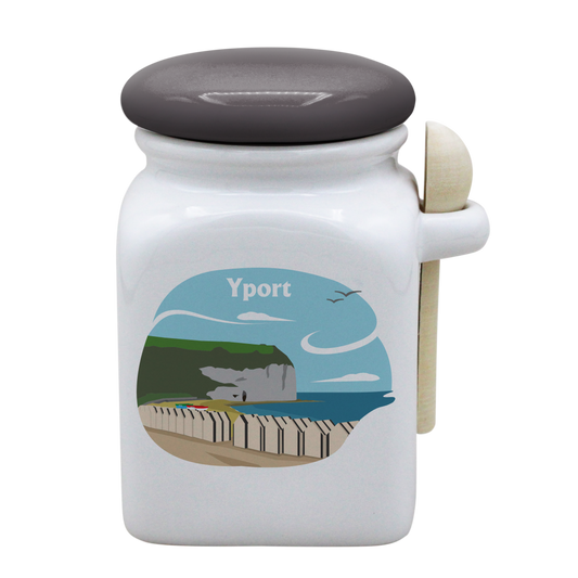 POT BLANC MM COUV. GRIS +CUIL. BOIS-FYPORT