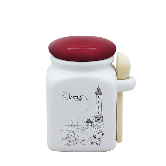 POT BLANC PM COUV. ROUGE+CUIL. BOIS - DESSIN VERTICAL ST GEORGES DE DIDONNE SPE BO ET BON