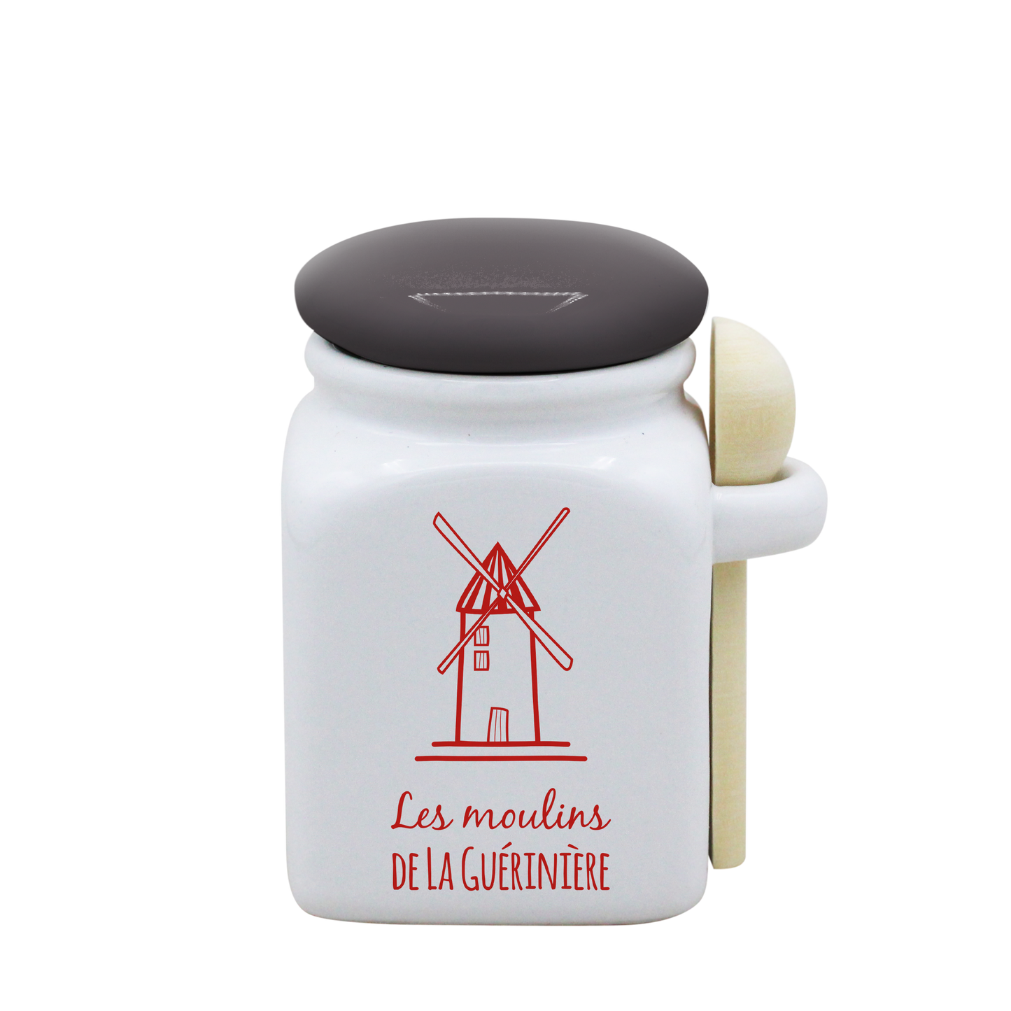 POT BLANC PM COUV. GRIS+CUIL. BOIS - SPE PETITES CAGNIOTTES MOULINS GUERINIERE
